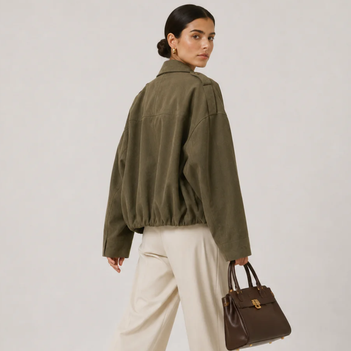 Women's Suede Jacket – Relaxed Casual Chic Cut | Refined Elegance Autumn Winter