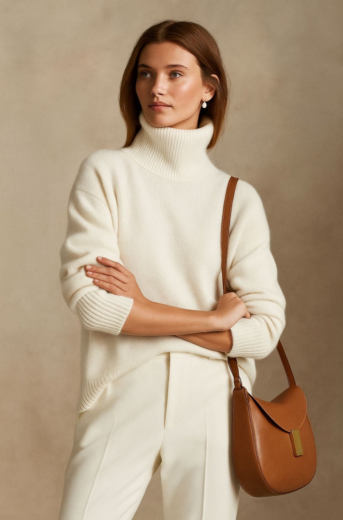 Women's Oversized Cashmere Turtleneck – Long Sleeve Warm & Soft | Casual Chic Winter Style