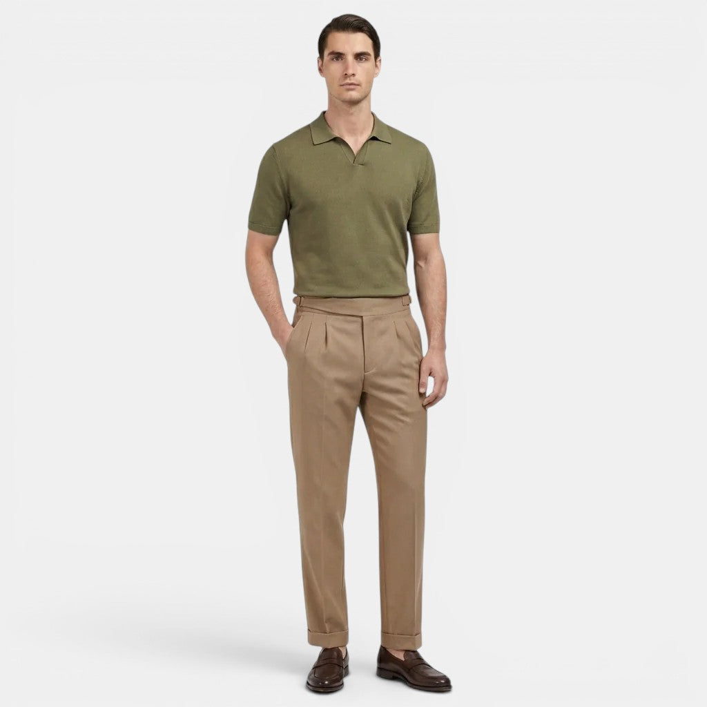 Men's Tailored Trousers – Slim Fit Structured Fabric | Elegant Office & Evening Style