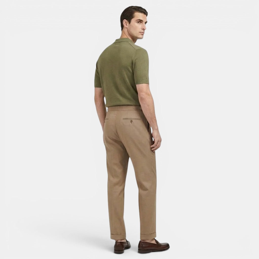Men's Tailored Trousers – Slim Fit Structured Fabric | Elegant Office & Evening Style