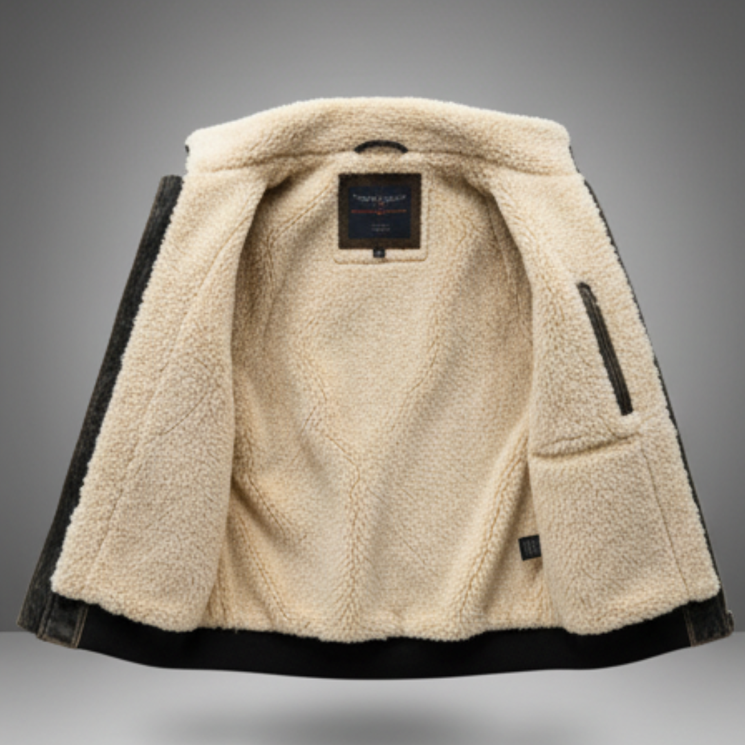 Men's Vintage Leather Jacket – Cosy Lining Warm | Retro Elegant Autumn Winter Style