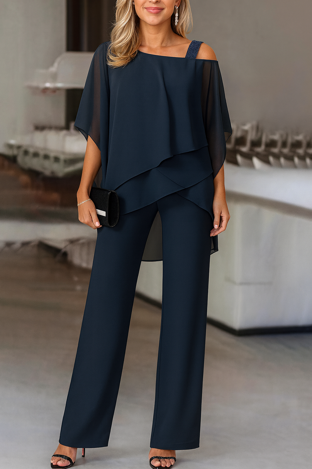 Women's Evening Set – Satin Wide-Leg Trousers & Top | Luxurious & Elegant Occasion Wear