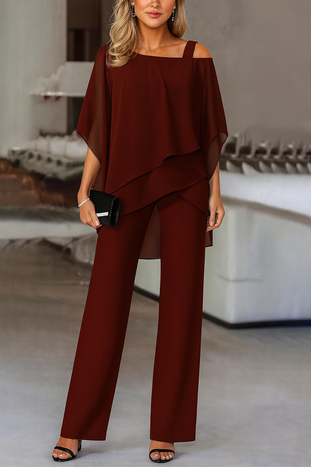 Women's Evening Set – Satin Wide-Leg Trousers & Top | Luxurious & Elegant Occasion Wear