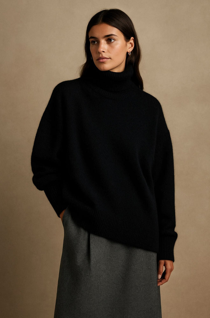 Women's Oversized Cashmere Turtleneck – Long Sleeve Warm & Soft | Casual Chic Winter Style