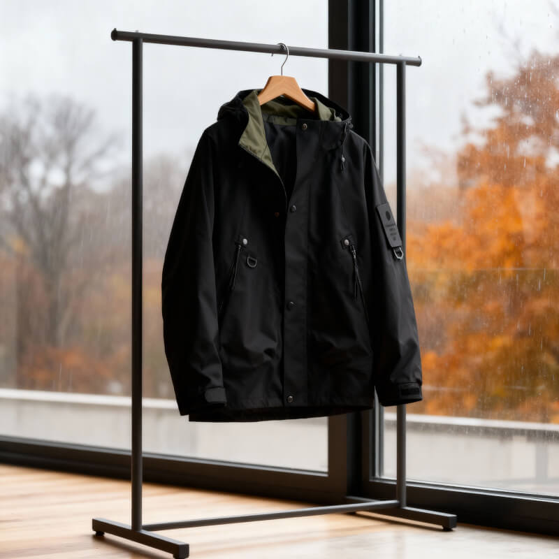 Men's Waterproof Softshell Jacket – Adjustable Hood Lightweight | Modern Outdoor Autumn Style