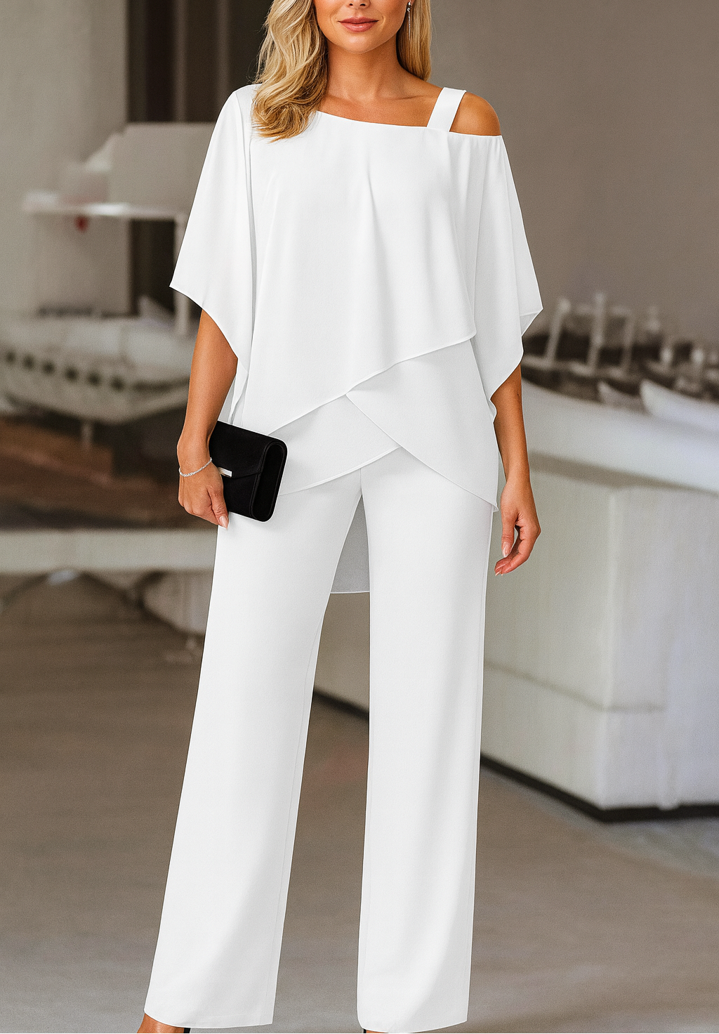 Women's Evening Set – Satin Wide-Leg Trousers & Top | Luxurious & Elegant Occasion Wear