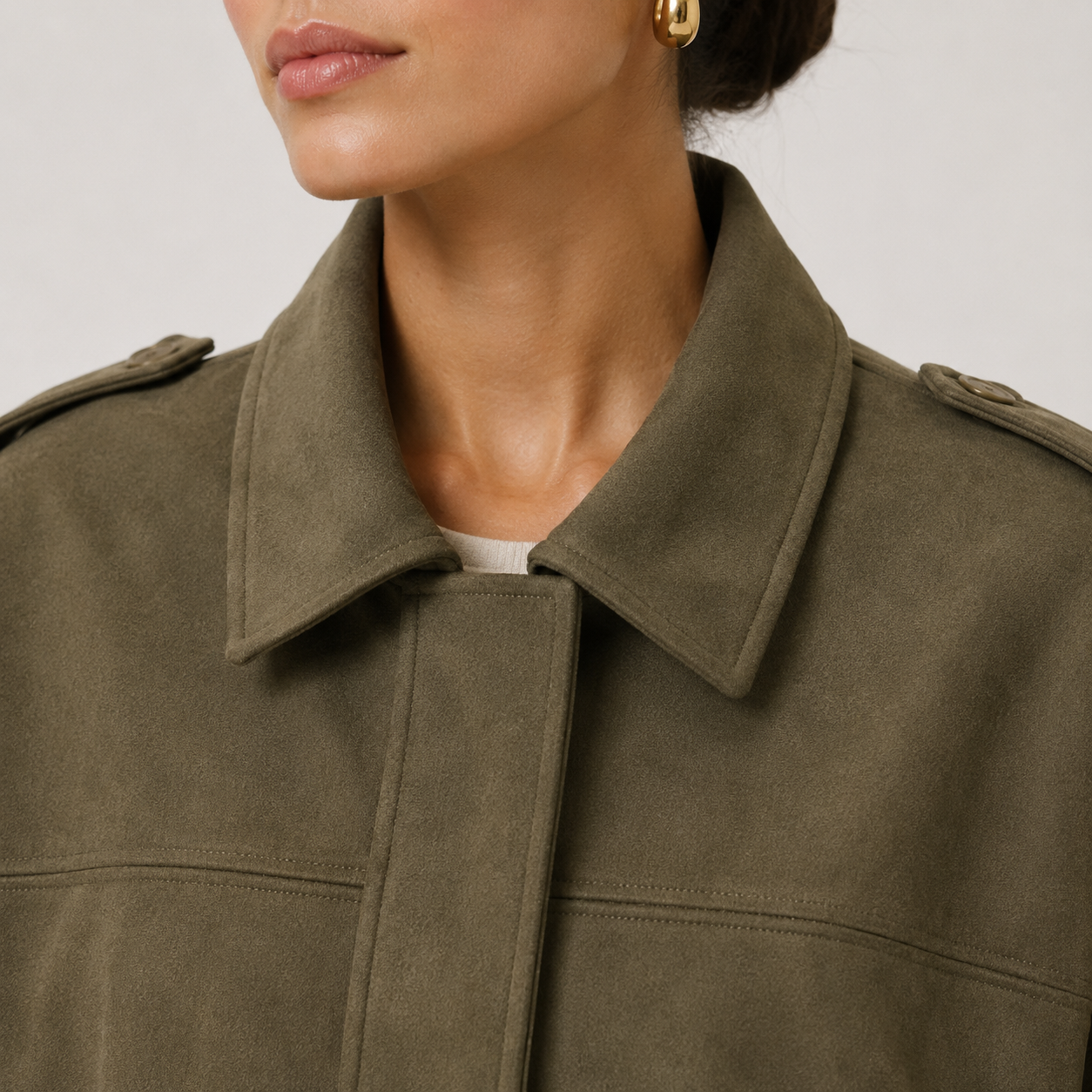Women's Suede Jacket – Relaxed Casual Chic Cut | Refined Elegance Autumn Winter