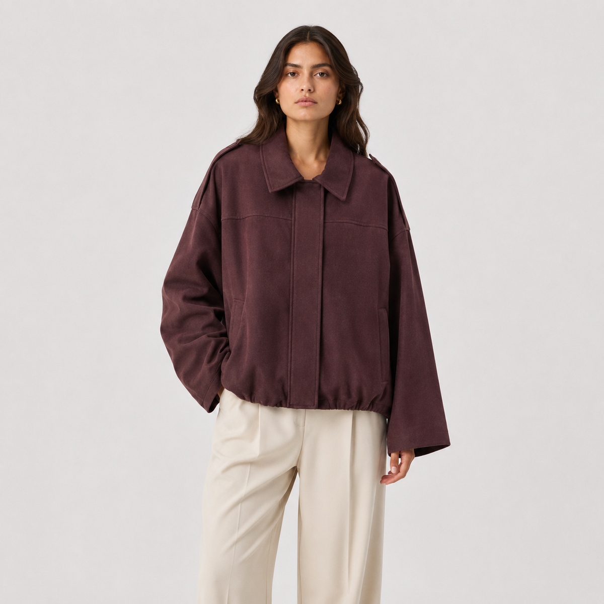 Women's Suede Jacket – Relaxed Casual Chic Cut | Refined Elegance Autumn Winter