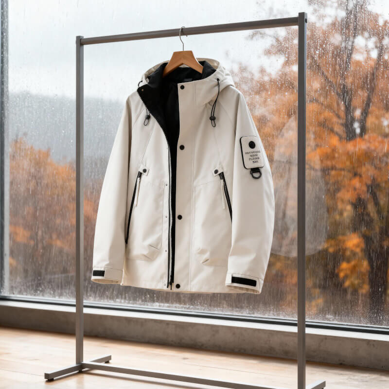Men's Waterproof Softshell Jacket – Adjustable Hood Lightweight | Modern Outdoor Autumn Style