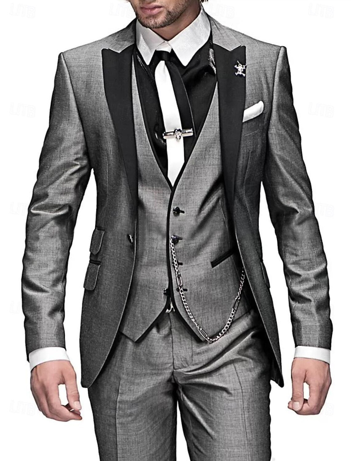 Men's Three-Piece Suit – Blazer Waistcoat Trousers Slim Fit | Elegant Evening & Office Style