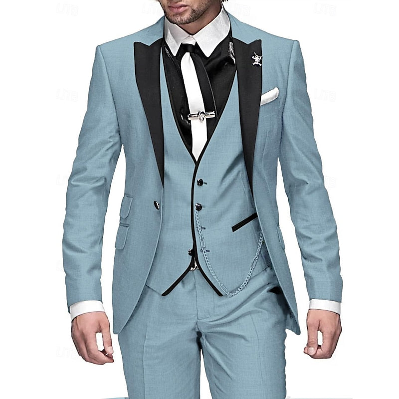 Men's Three-Piece Suit – Blazer Waistcoat Trousers Slim Fit | Elegant Evening & Office Style