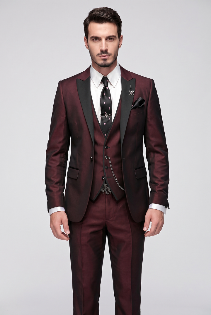 Men's Three-Piece Suit – Blazer Waistcoat Trousers Slim Fit | Elegant Evening & Office Style
