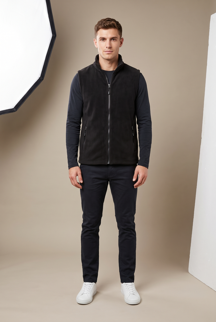 Men's Sleeveless Fleece Gilet – Zip Closure Zip Pockets | Lightweight & Warm