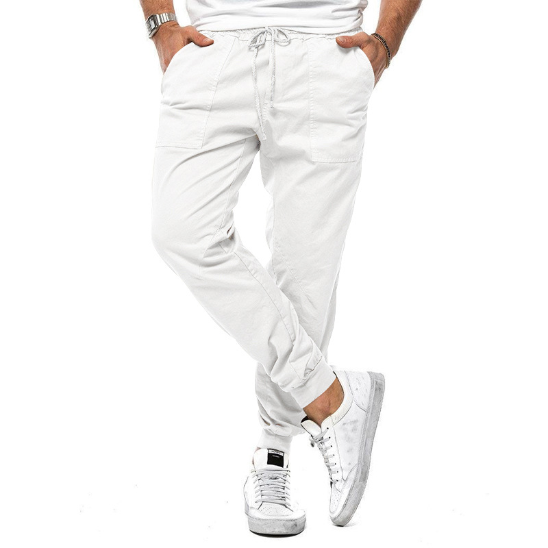 Men's Slim Fit Joggers – Elastic Waist Drawstring Patch Pockets Tapered Ankles | Comfort & Style