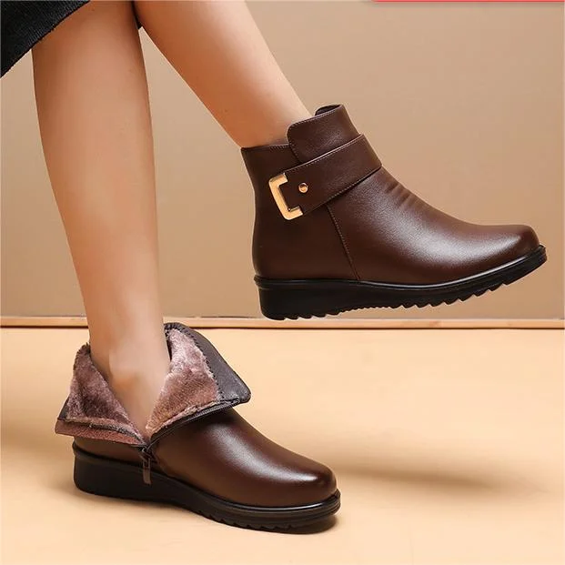 Women's Genuine Leather Orthopedic Boots – Orthopedic Sole Zip Closure | Comfort & Style