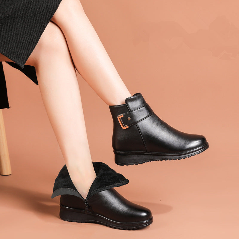 Women's Genuine Leather Orthopedic Boots – Orthopedic Sole Zip Closure | Comfort & Style